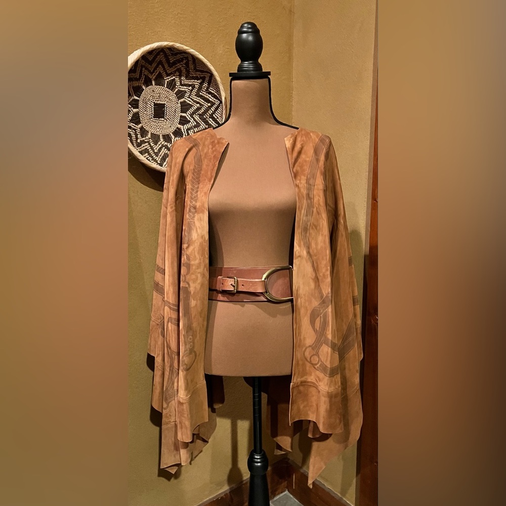 SOLD Gorgeous Ralph Lauren Purple Label Equestrian Print Cape Wrap